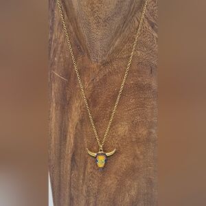 Morena Corazon Color Beaded Bull Necklace